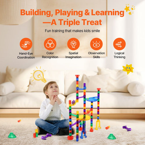 110 Piece Marble Maze Building Marble Run - Tiny Explorers Club