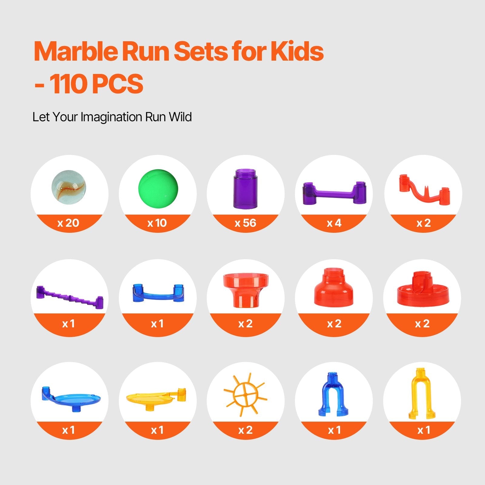 110 Piece Marble Maze Building Marble Run - Tiny Explorers Club