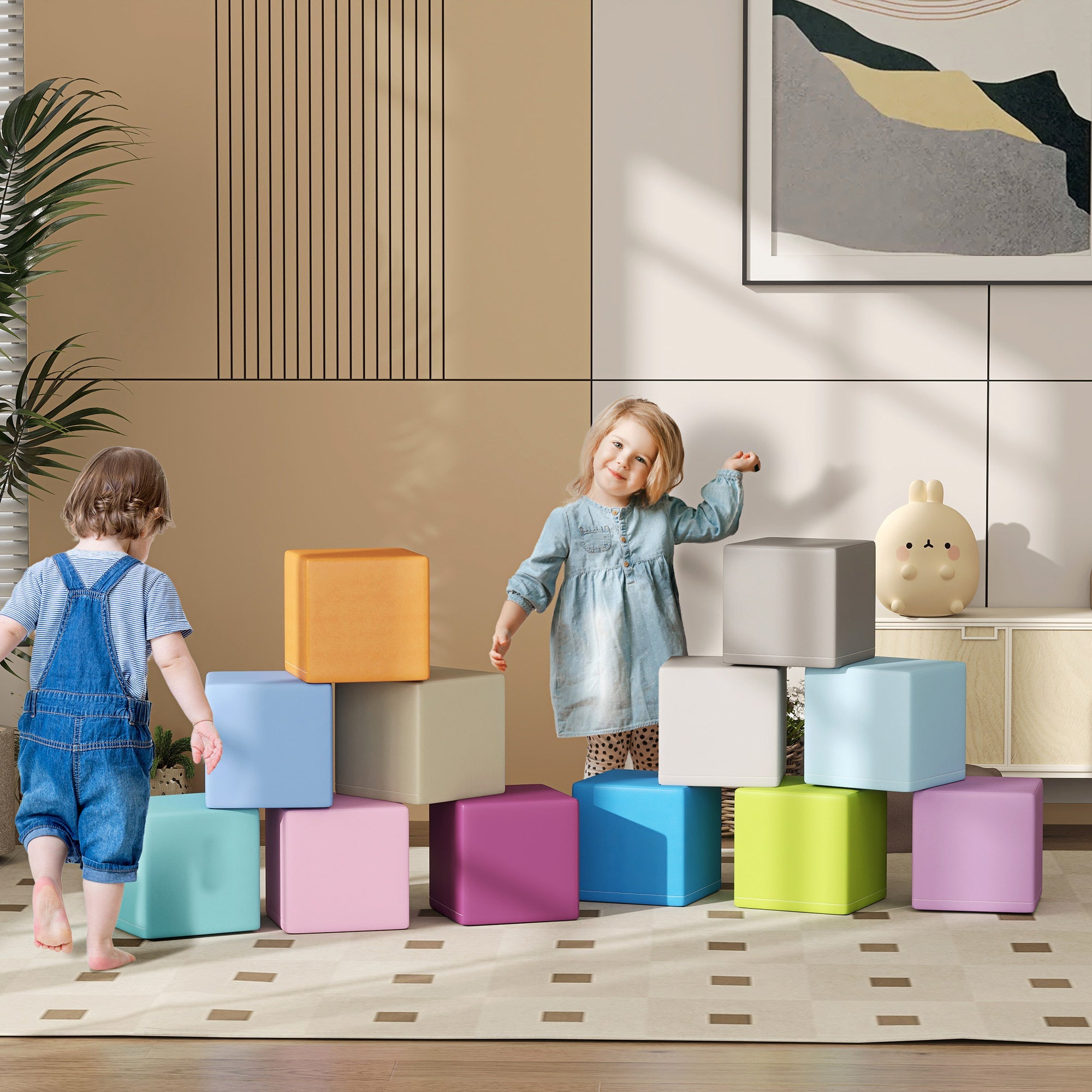 12 PCs XL Soft Foam Blocks for Building And Stacking - Tiny Explorers Club