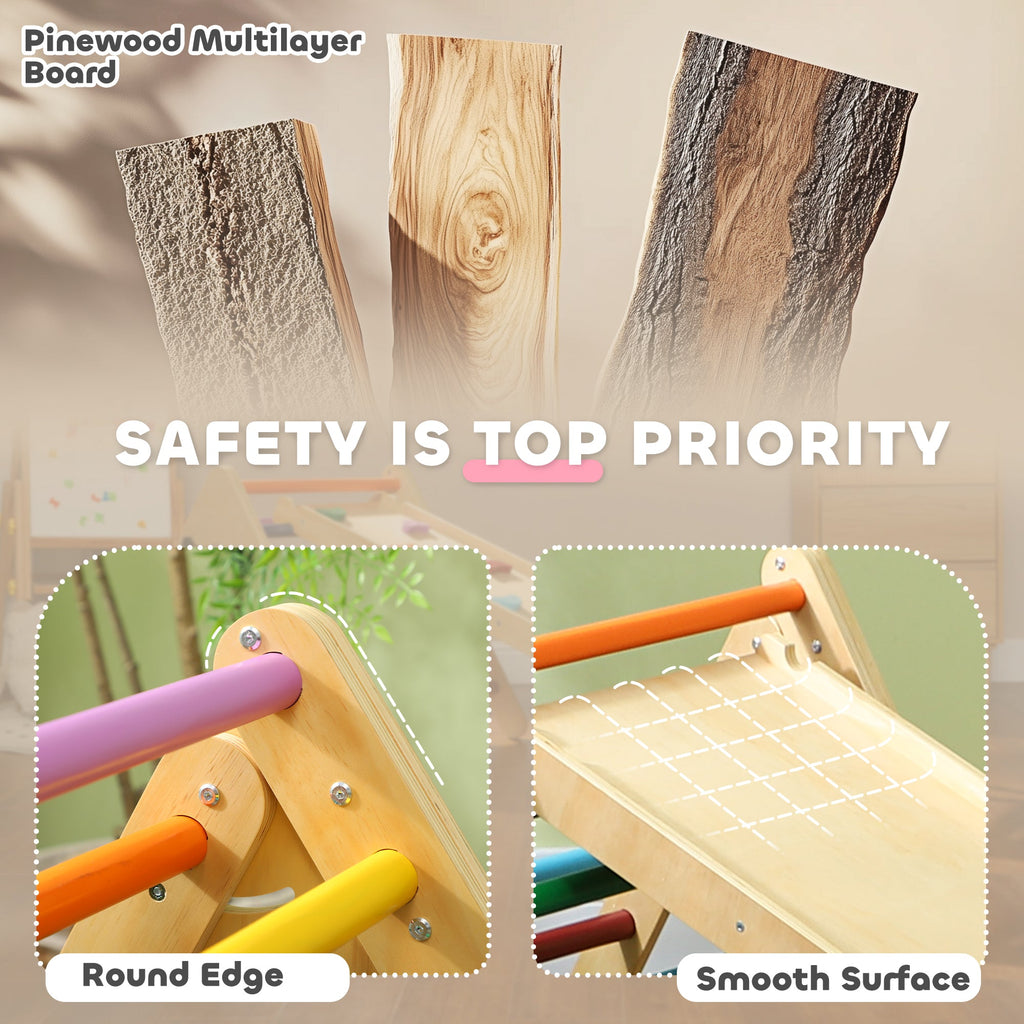 3-in-1 Wooden Play Triangle - Multicolour - Tiny Explorers Club