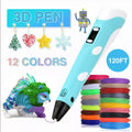 3D Printing Pen Set Doodle PLA Filament Printer with 12 Colours - Tiny Explorers Club