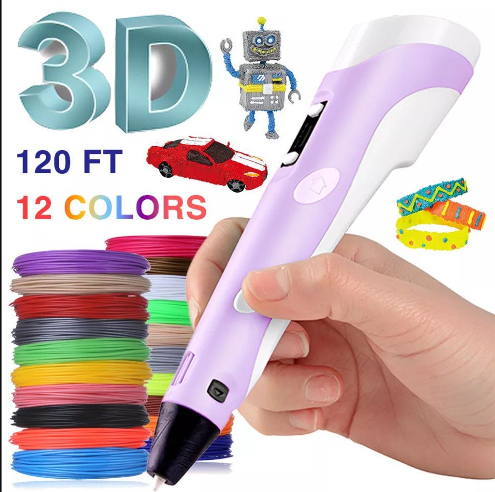 3D Printing Pen Set Doodle PLA Filament Printer with 12 Colours - Tiny Explorers Club