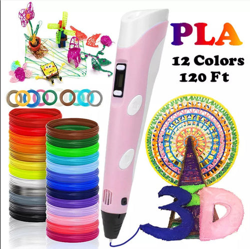 3D Printing Pen Set Doodle PLA Filament Printer with 12 Colours - Tiny Explorers Club