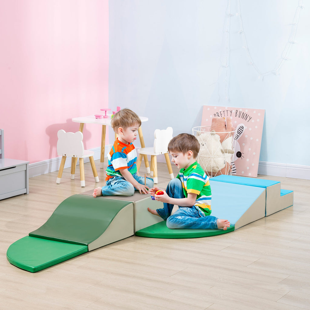 6 Piece Soft Play Equipment For Kids Climb And Crawl, Multicoloured - Tiny Explorers Club