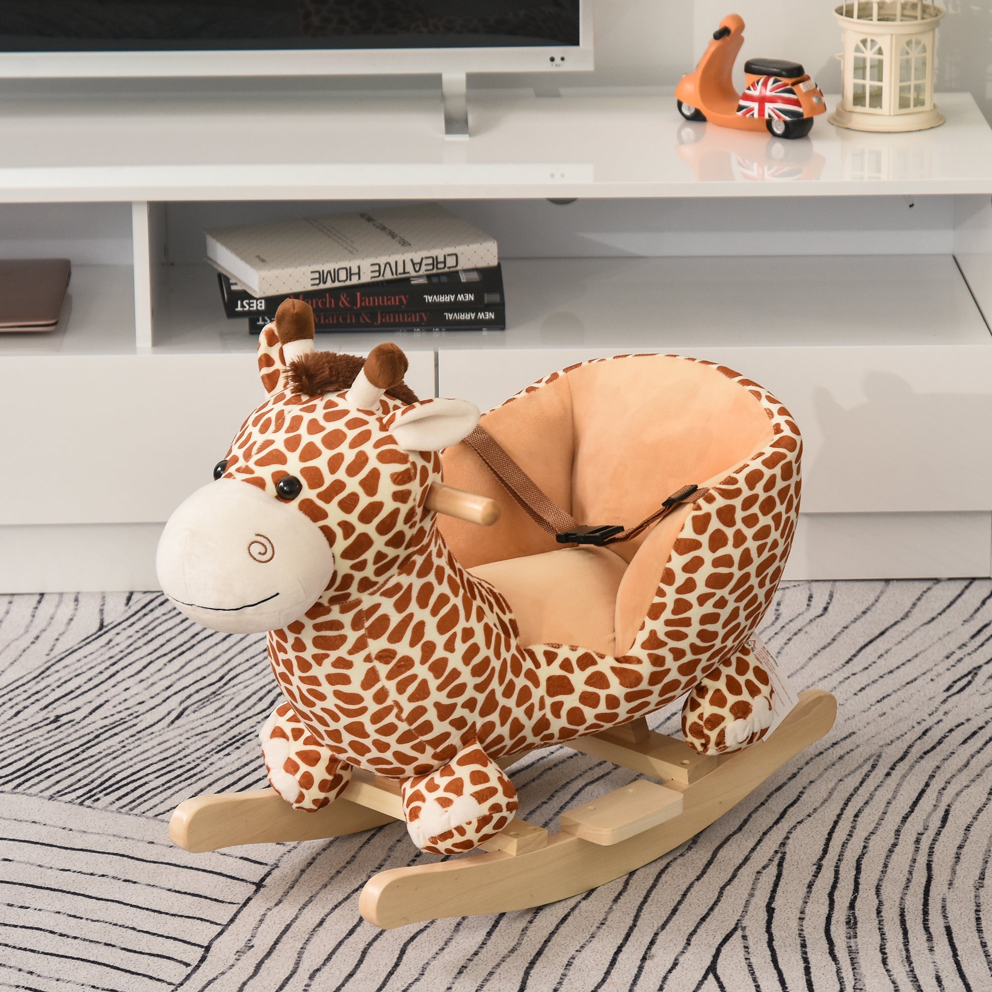 Children Kids Rocking Giraffe with Seat Belt - Tiny Explorers Club