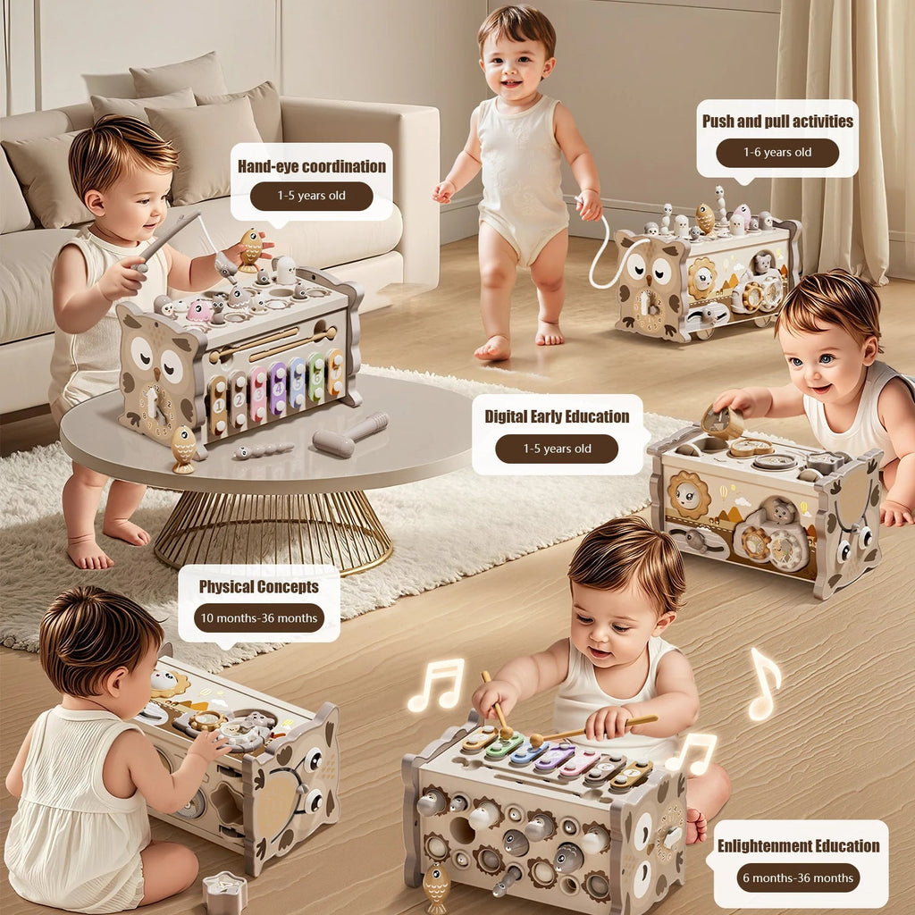 Children Montessori Busy Board cube - Tiny Explorers Club