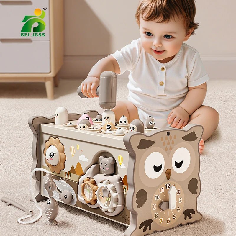 Children Montessori Busy Board cube - Tiny Explorers Club
