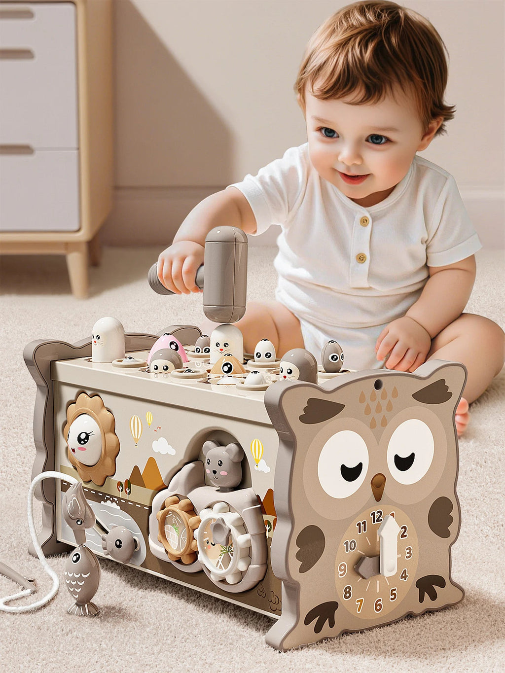 Children Montessori Busy Board cube - Tiny Explorers Club