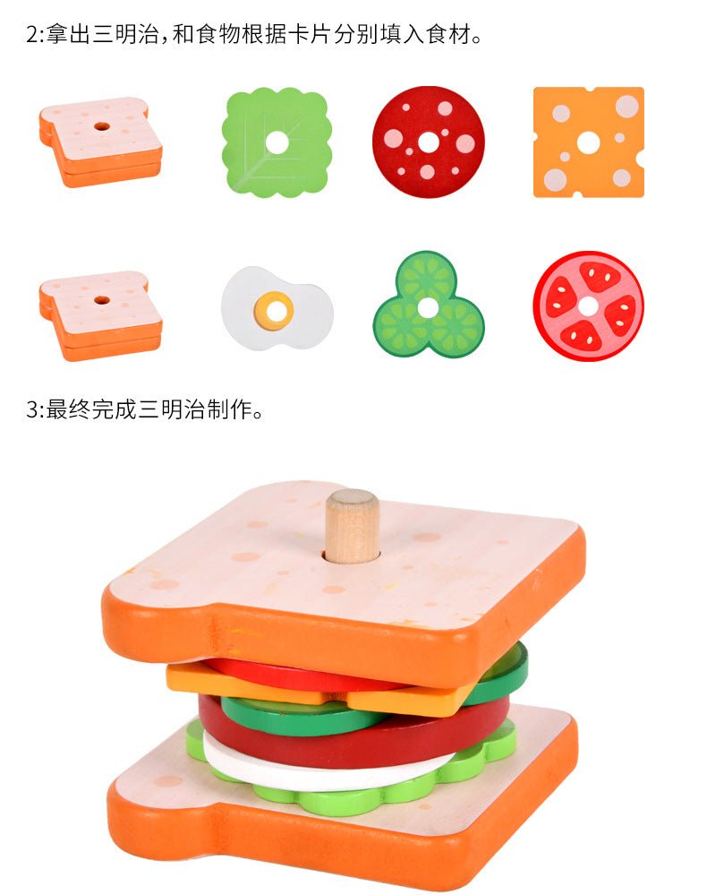 Children's Educational Food Cutting and Assembling sandwich/burger Toy - Tiny Explorers Club
