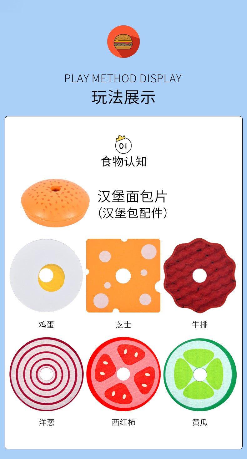 Children's Educational Food Cutting and Assembling sandwich/burger Toy - Tiny Explorers Club