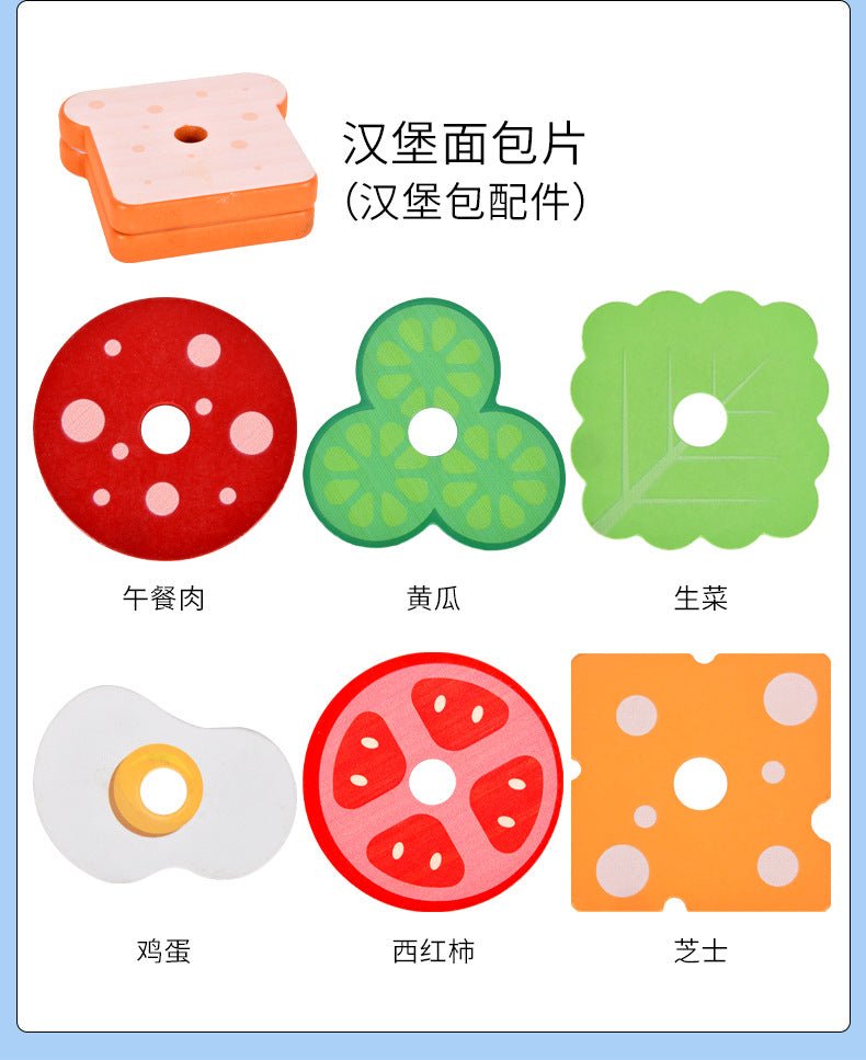 Children's Educational Food Cutting and Assembling sandwich/burger Toy - Tiny Explorers Club
