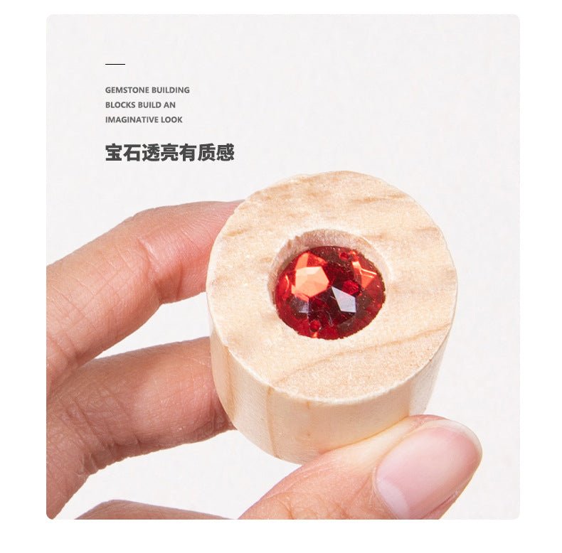 Children's Wooden Acrylic Pine Gem Building Blocks - Tiny Explorers Club
