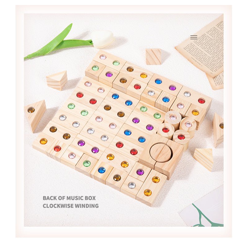 Children's Wooden Acrylic Pine Gem Building Blocks - Tiny Explorers Club