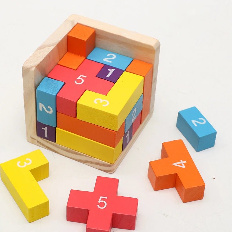 Colorful Wooden Blocks Puzzles - Tiny Explorers Club