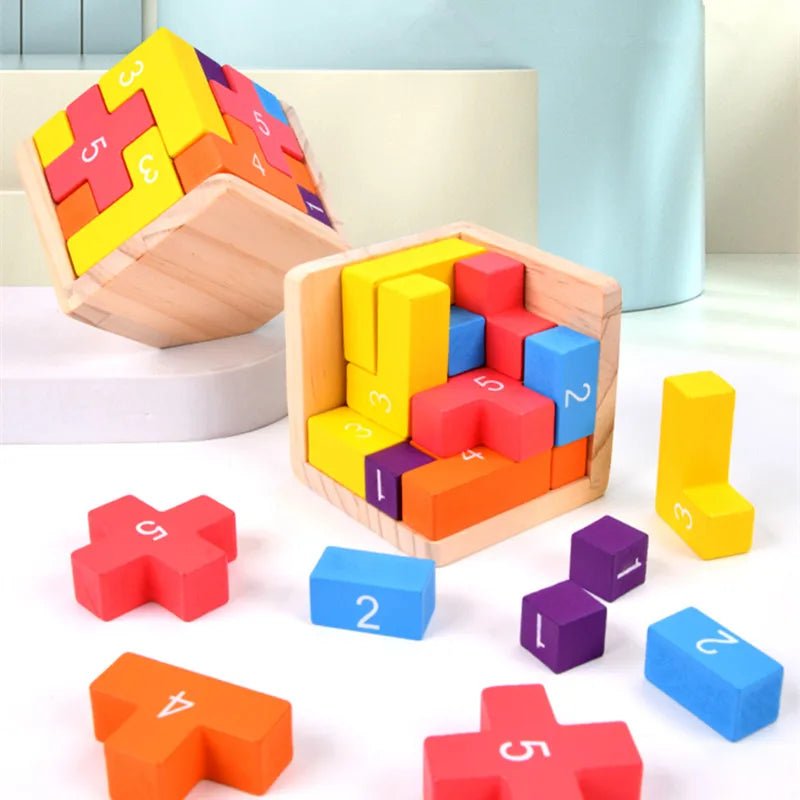 Colorful Wooden Blocks Puzzles - Tiny Explorers Club