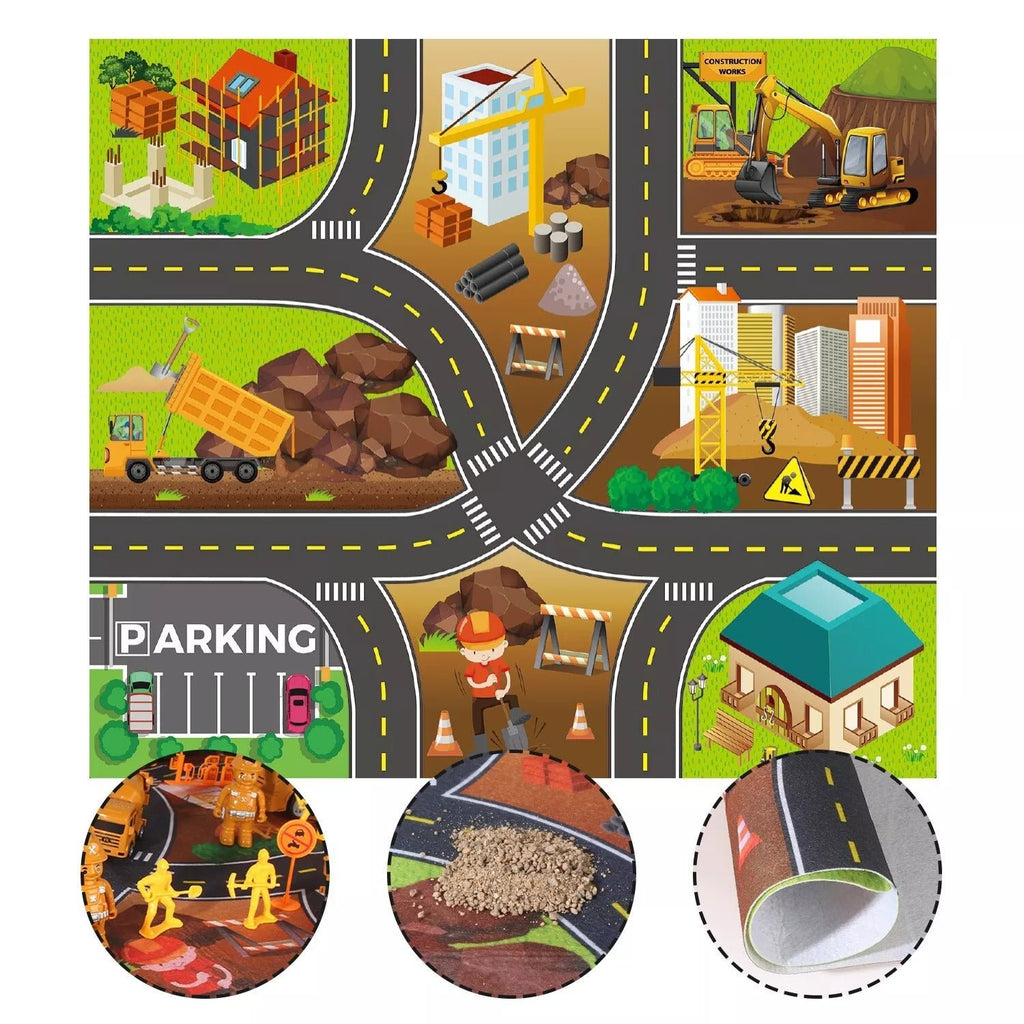Construction Vehicles Set With Play Mat - Tiny Explorers Club