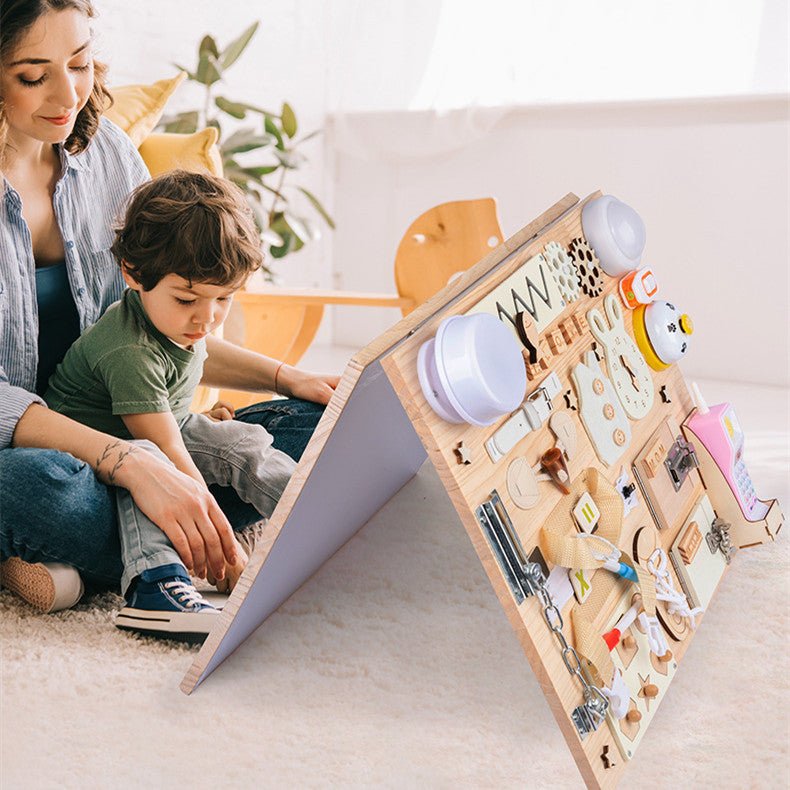 Educational Multifunctional Enlightening Wooden Busy Board - Tiny Explorers Club