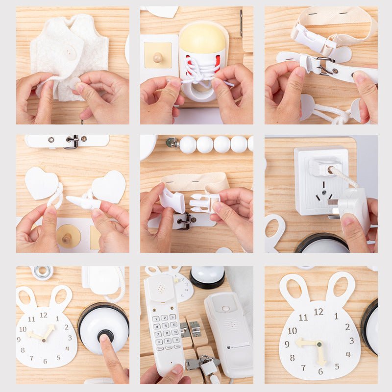 Educational Multifunctional Enlightening Wooden Busy Board - Tiny Explorers Club