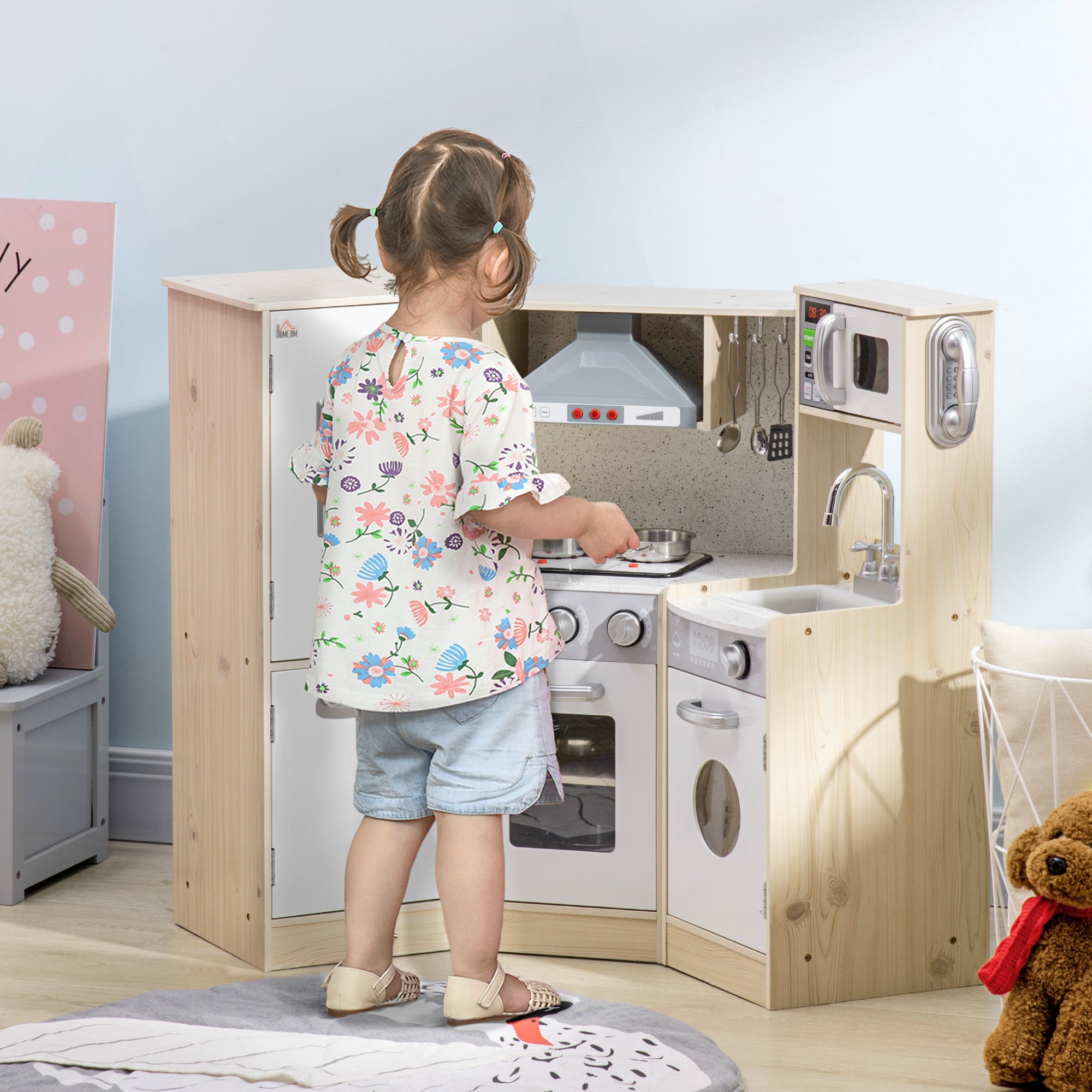 Kids Kitchen Playset, With Accessories, Storage Space - Tiny Explorers Club