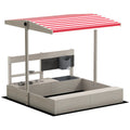 Kids Wooden Sandbox With Canopy and Seat - Tiny Explorers Club