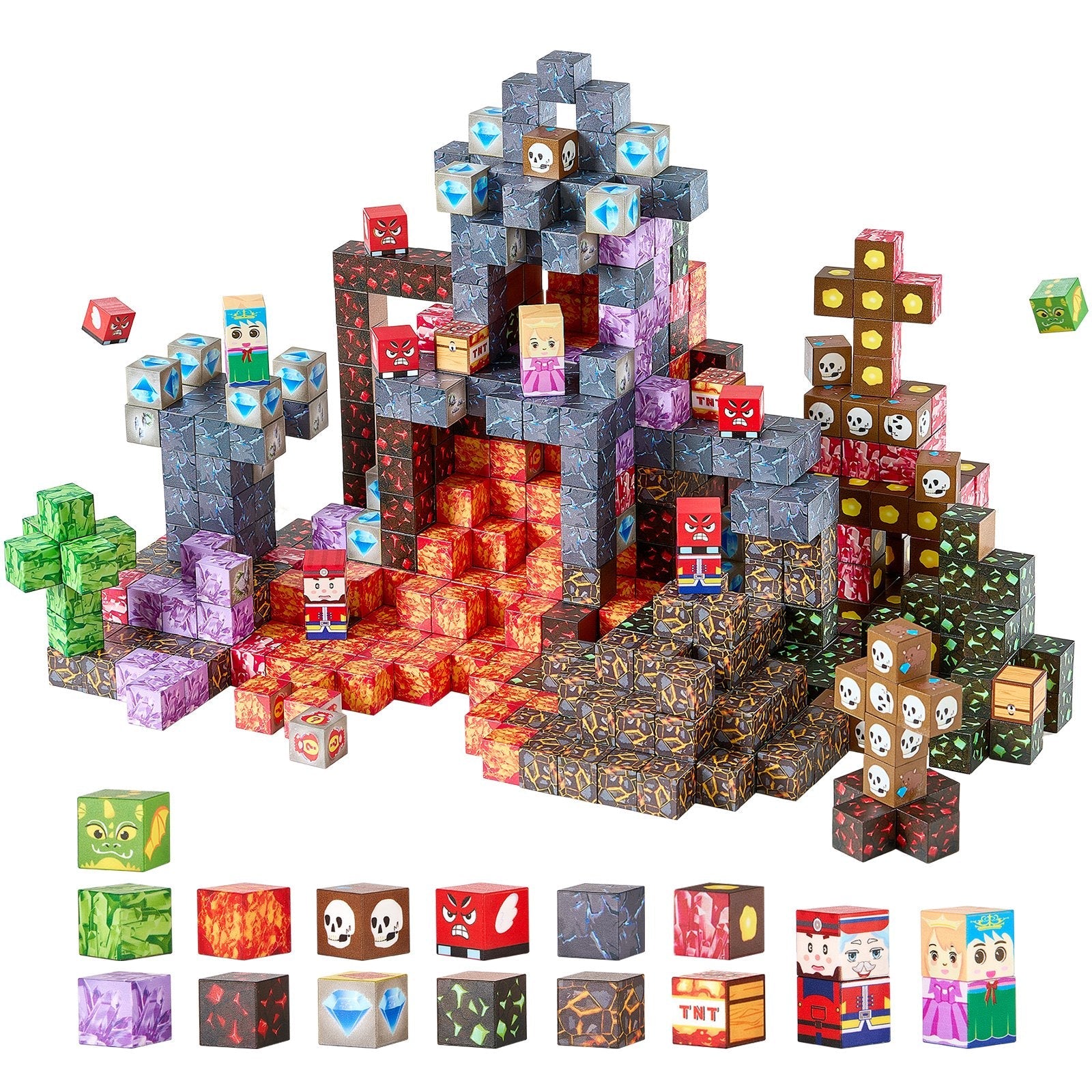 Magnetic Blocks 150 PCS Dark Castle Set STEM Montessori Sensory Toys - Tiny Explorers Club
