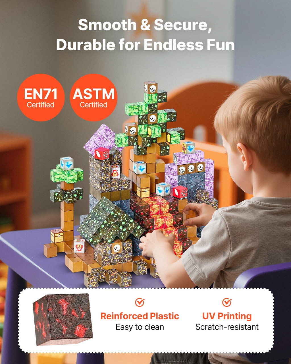 Magnetic Blocks 150 PCS Dark Castle Set STEM Montessori Sensory Toys - Tiny Explorers Club