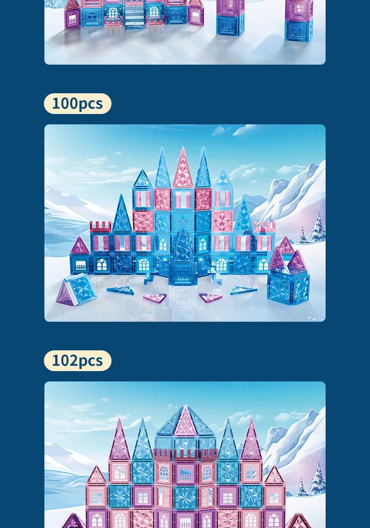Magnetic Tiles Ice Castle DIY Magnetic Tiles - Tiny Explorers Club