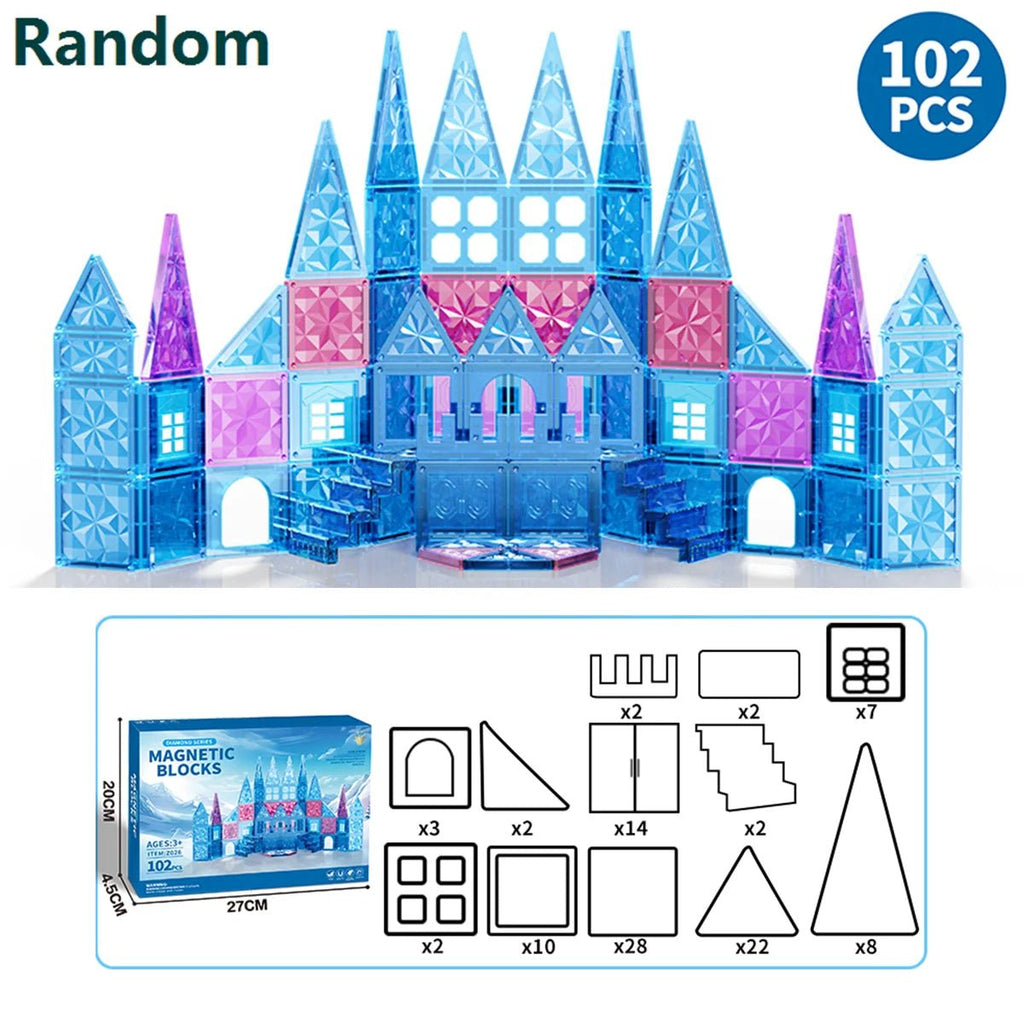 Magnetic Tiles Ice Castle DIY Magnetic Tiles - Tiny Explorers Club