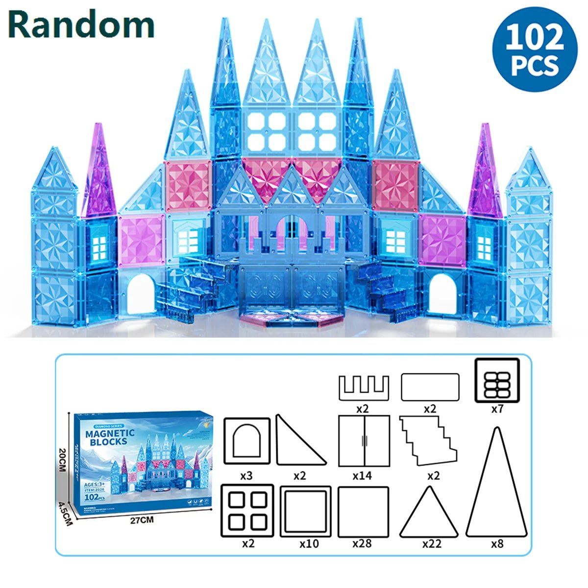 Magnetic Tiles Ice Castle DIY Magnetic Tiles - Tiny Explorers Club