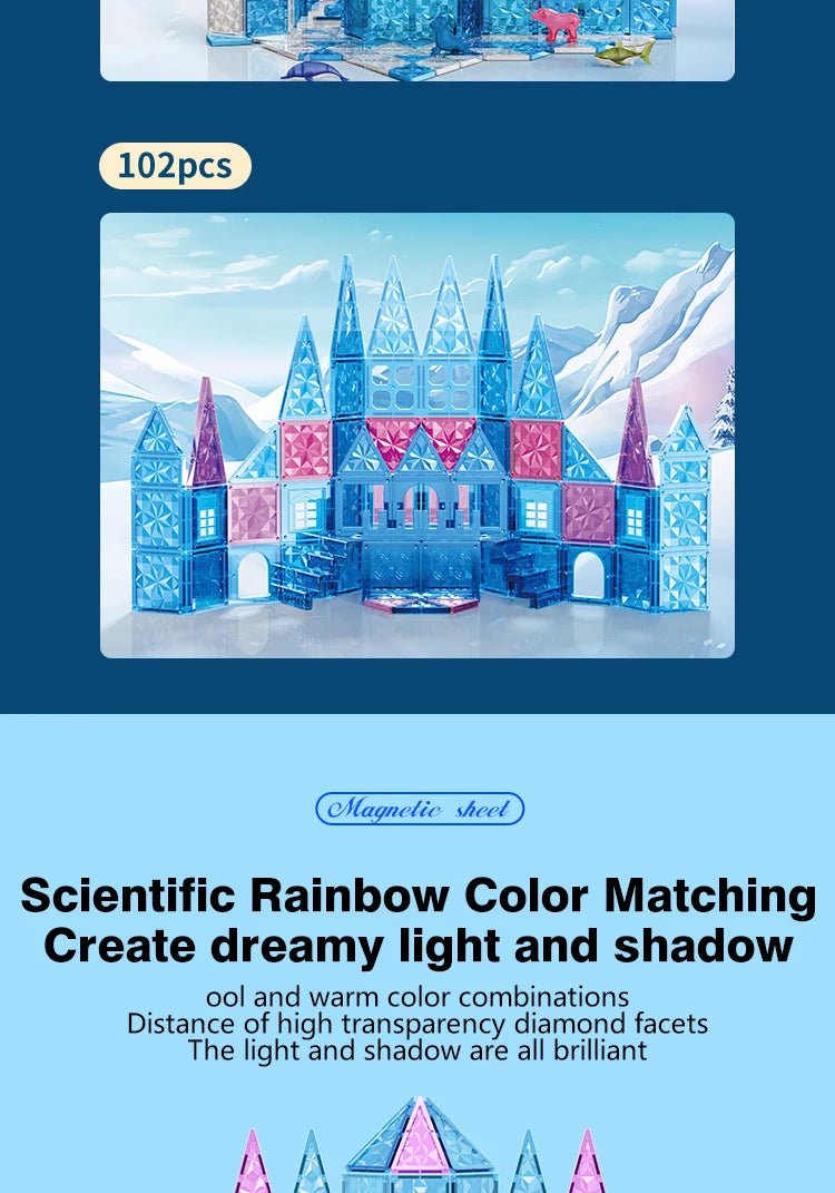 Magnetic Tiles Ice Castle DIY Magnetic Tiles - Tiny Explorers Club