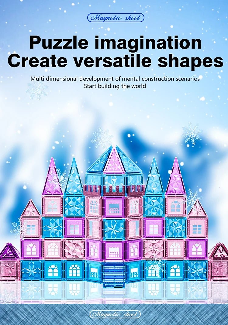Magnetic Tiles Ice Castle DIY Magnetic Tiles - Tiny Explorers Club