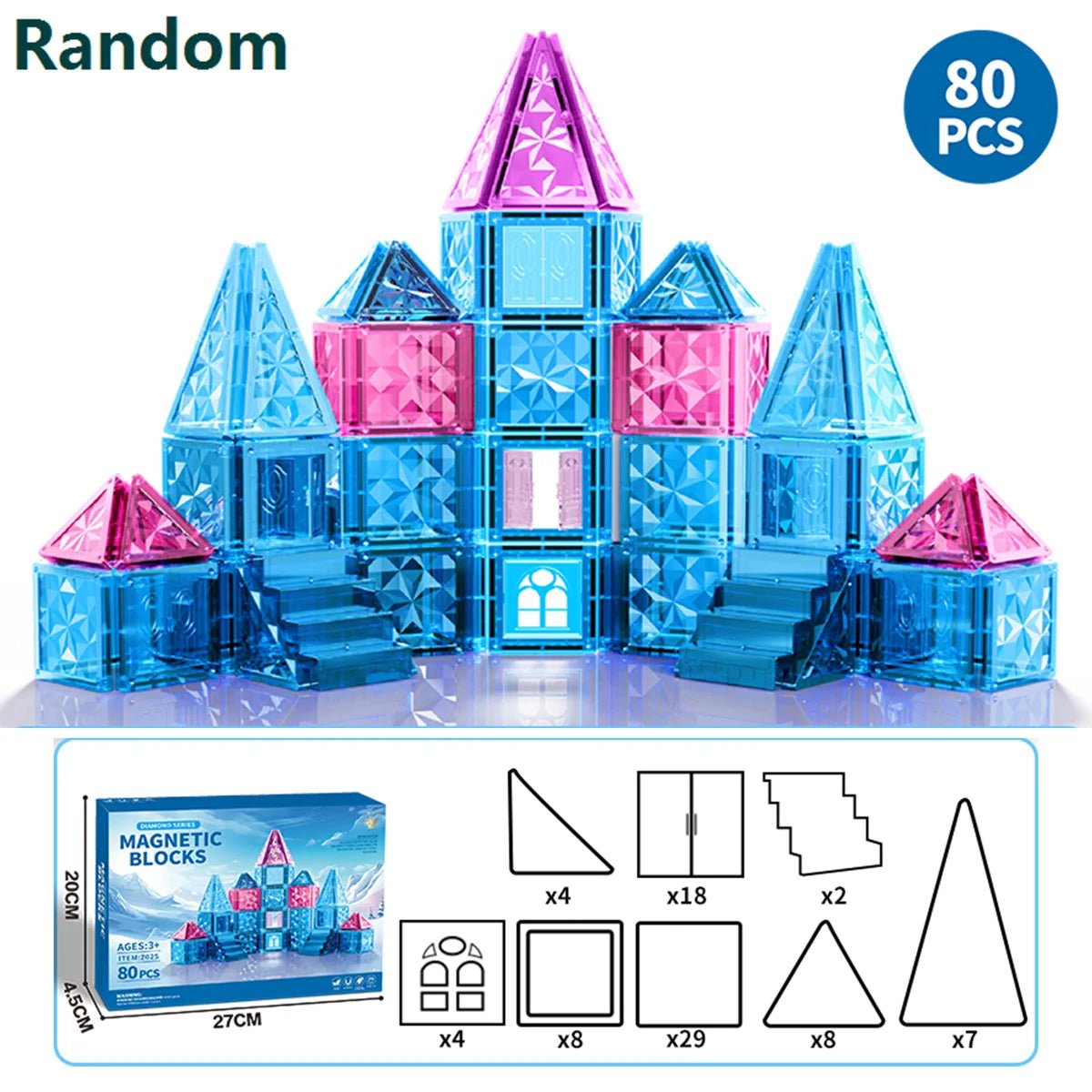 Magnetic Tiles Ice Castle DIY Magnetic Tiles - Tiny Explorers Club