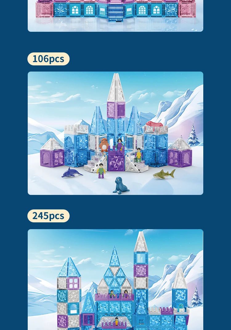 Magnetic Tiles Ice Castle DIY Magnetic Tiles - Tiny Explorers Club