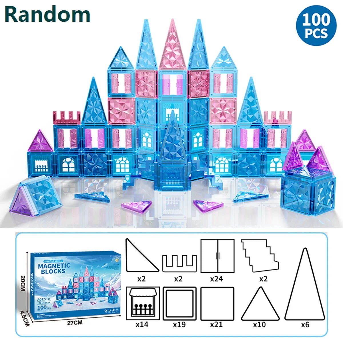Magnetic Tiles Ice Castle DIY Magnetic Tiles - Tiny Explorers Club