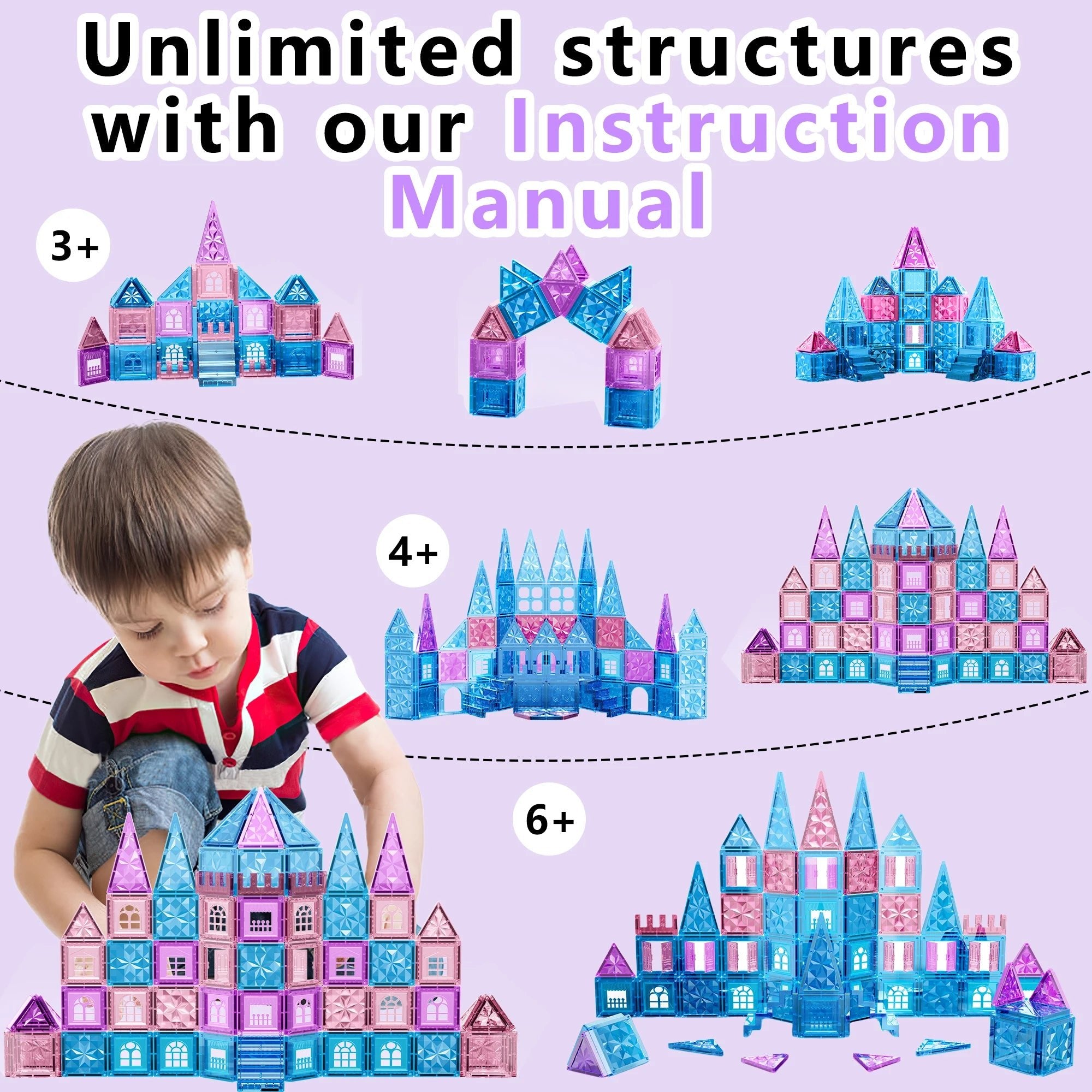 Magnetic Tiles Ice Castle DIY Magnetic Tiles - Tiny Explorers Club