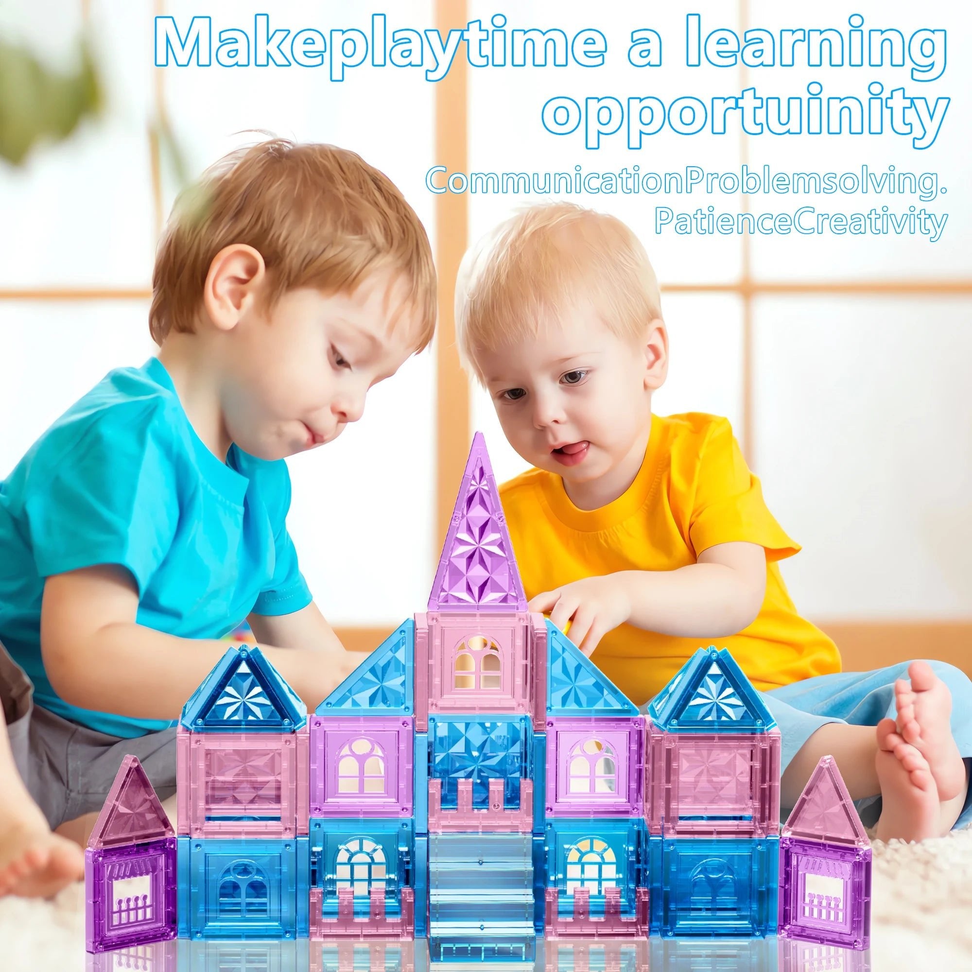 Magnetic Tiles Ice Castle DIY Magnetic Tiles - Tiny Explorers Club