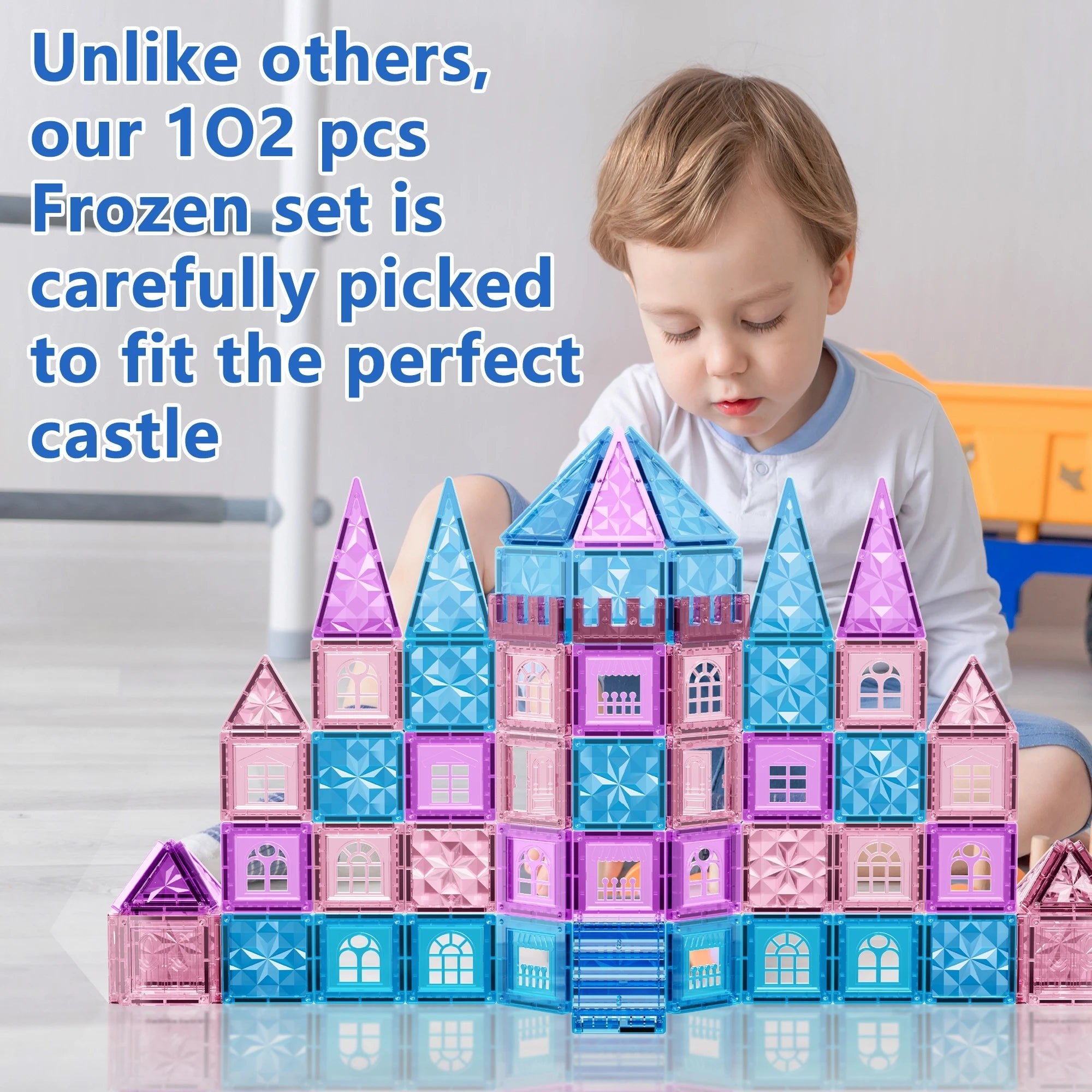 Magnetic Tiles Ice Castle DIY Magnetic Tiles - Tiny Explorers Club
