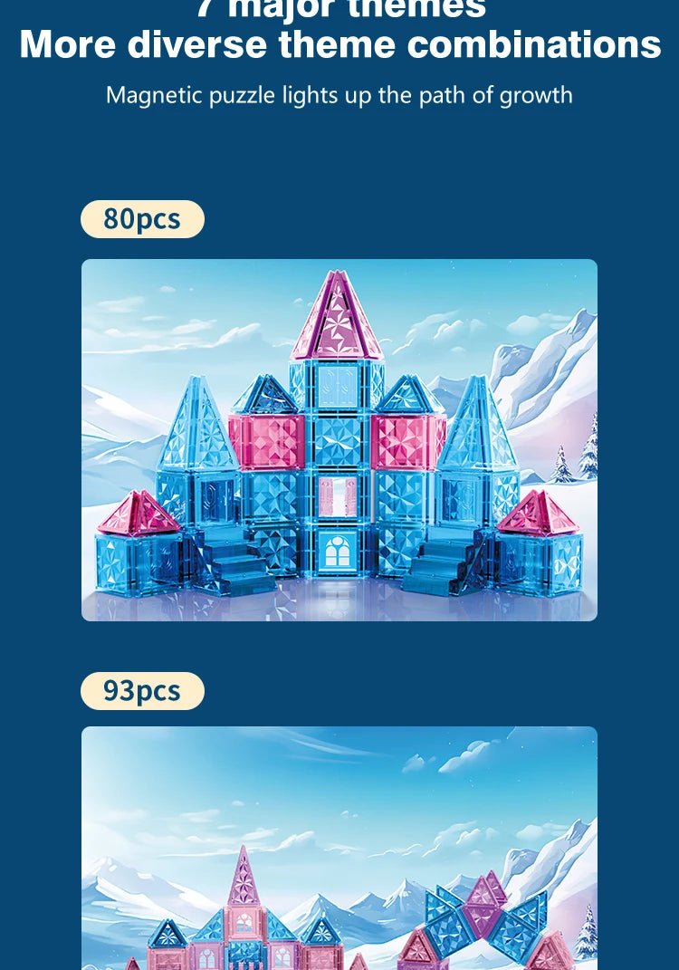 Magnetic Tiles Ice Castle DIY Magnetic Tiles - Tiny Explorers Club