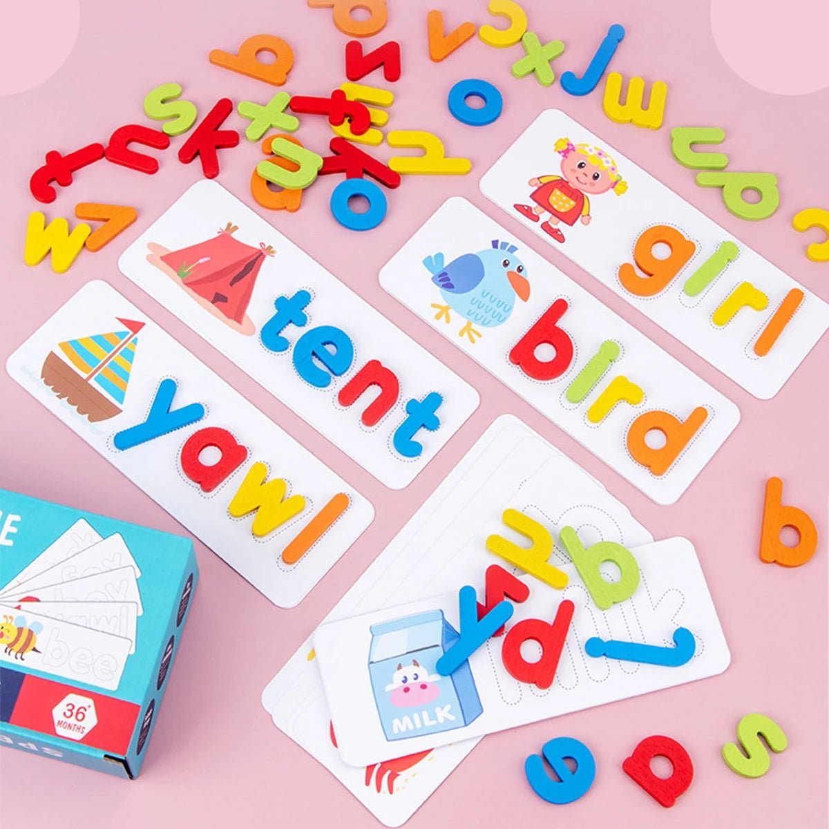 Montessori Alphabet Wooden Alphabet Cards Puzzle Game - Tiny Explorers Club