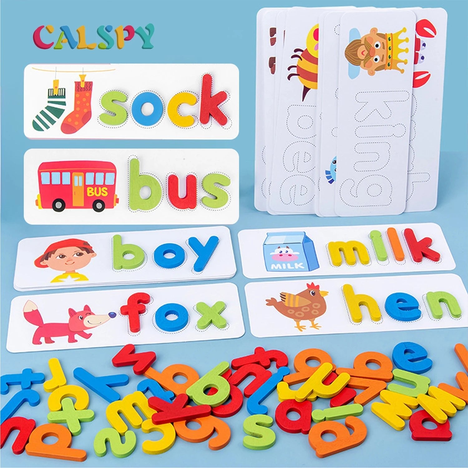 Montessori Alphabet Wooden Alphabet Cards Puzzle Game - Tiny Explorers Club
