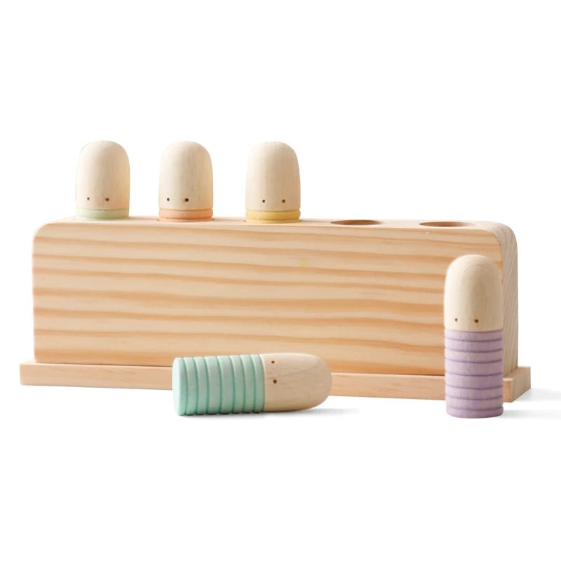 Montessori Baby Wooden Bouncing Colour Recognition Toy - Tiny Explorers Club