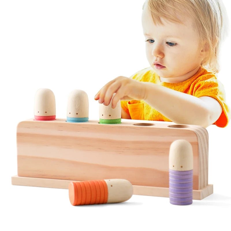 Montessori Baby Wooden Bouncing Colour Recognition Toy - Tiny Explorers Club