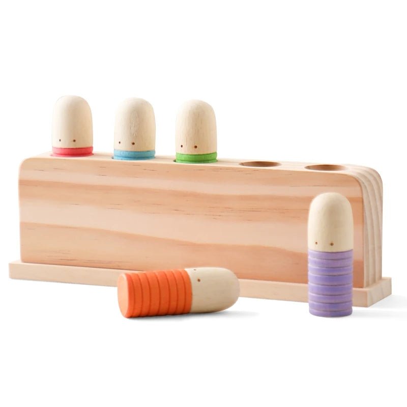 Montessori Baby Wooden Bouncing Colour Recognition Toy - Tiny Explorers Club