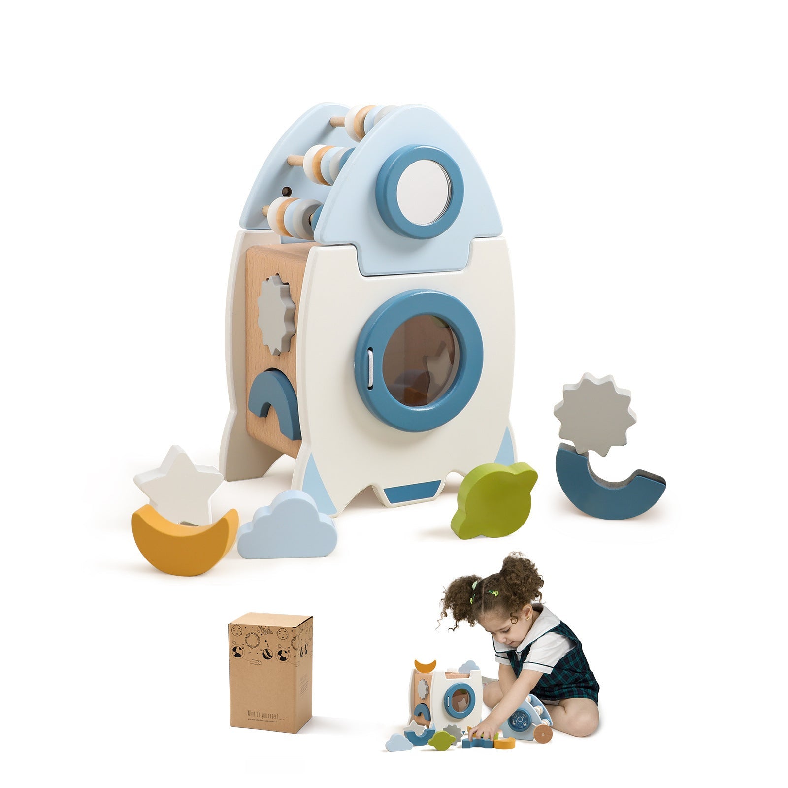 Montessori Educational Rocket Toys Baby Busy Box - Tiny Explorers Club