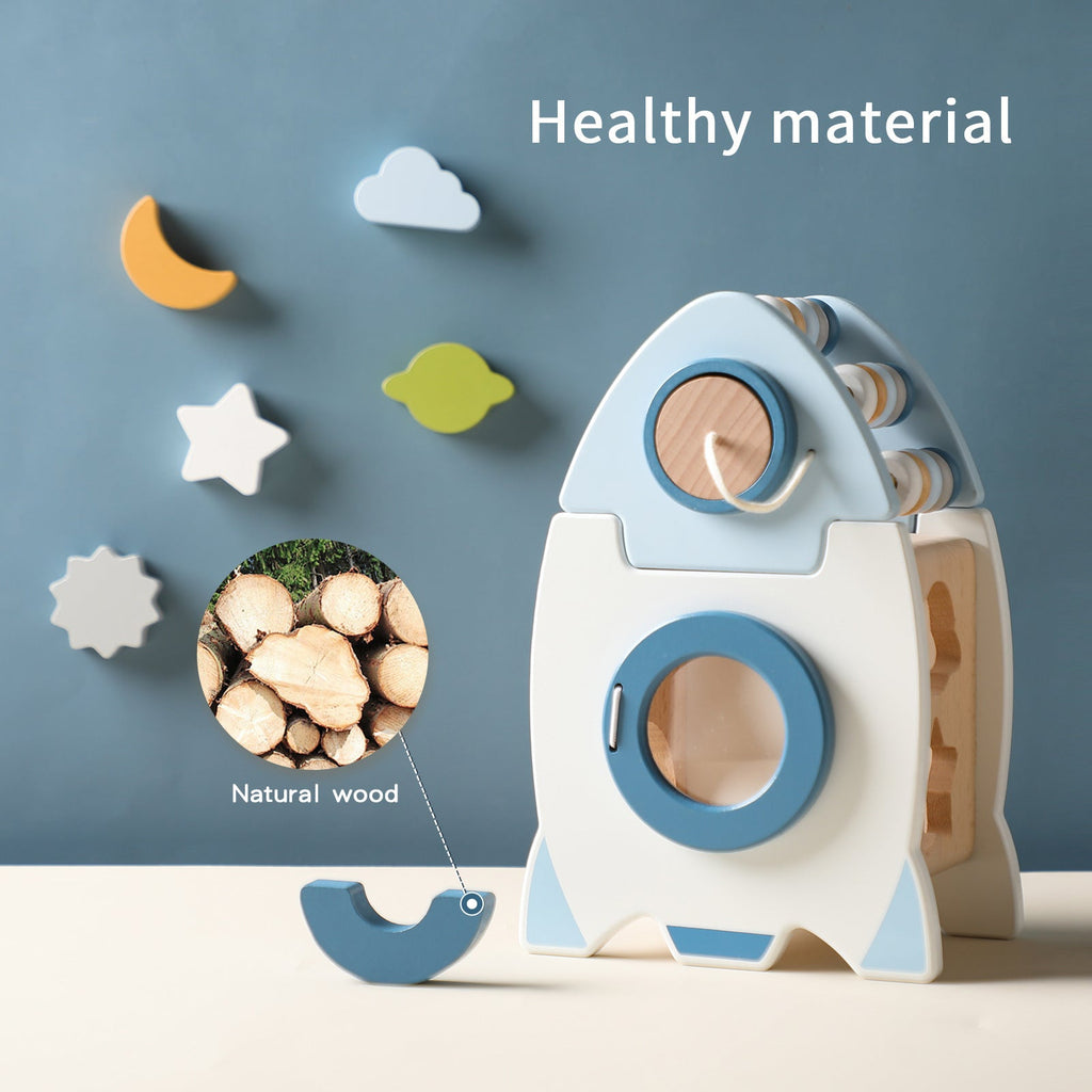 Montessori Educational Rocket Toys Baby Busy Box - Tiny Explorers Club