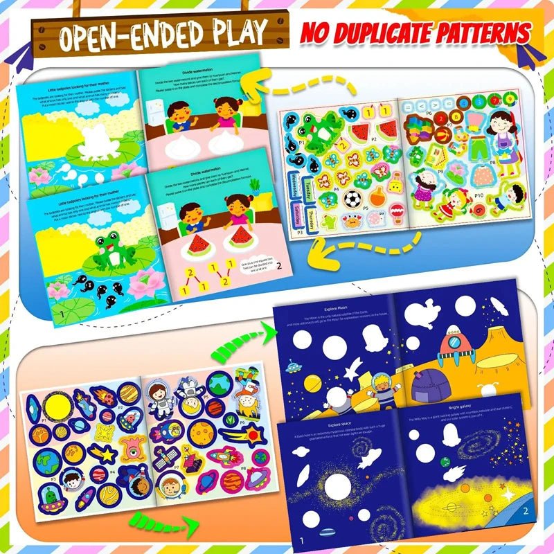 Montessori Toys Cartoon Sticker Books - Tiny Explorers Club