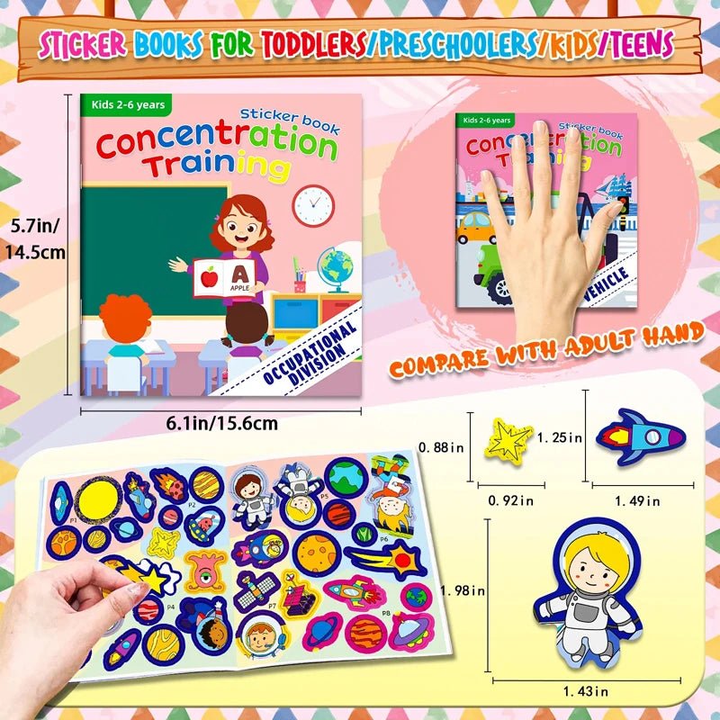 Montessori Toys Cartoon Sticker Books - Tiny Explorers Club