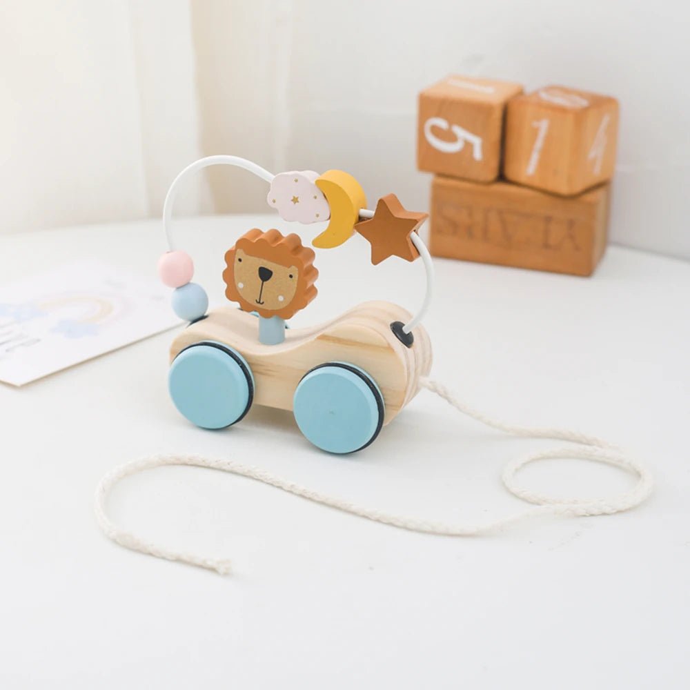 Montessori Wooden Baby Dragging Car - Tiny Explorers Club