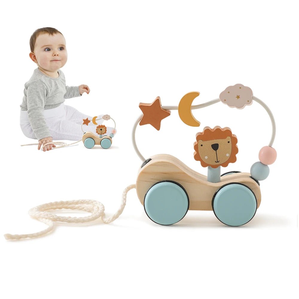 Montessori Wooden Baby Dragging Car - Tiny Explorers Club