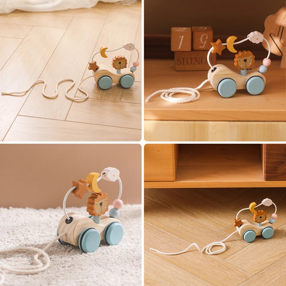 Montessori Wooden Baby Dragging Car - Tiny Explorers Club